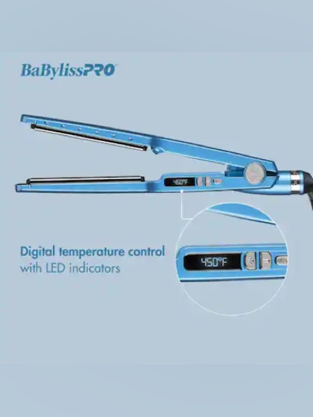 BaBylissPRO Nano Titanium Digital Ionic Flat Iron with 1¾" (44 mm)